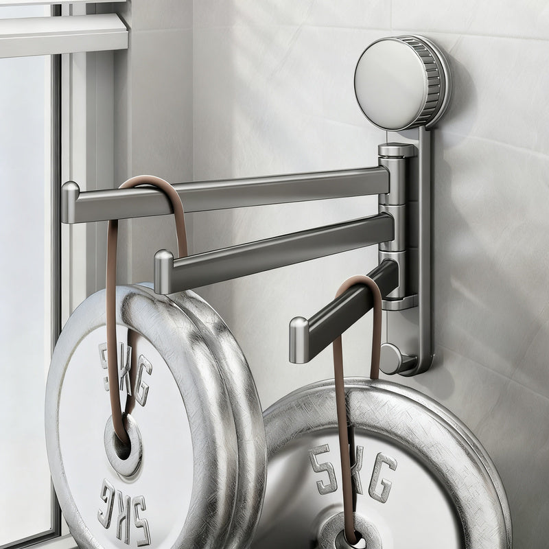 Suction cup holder for kitchen towels, rotatable