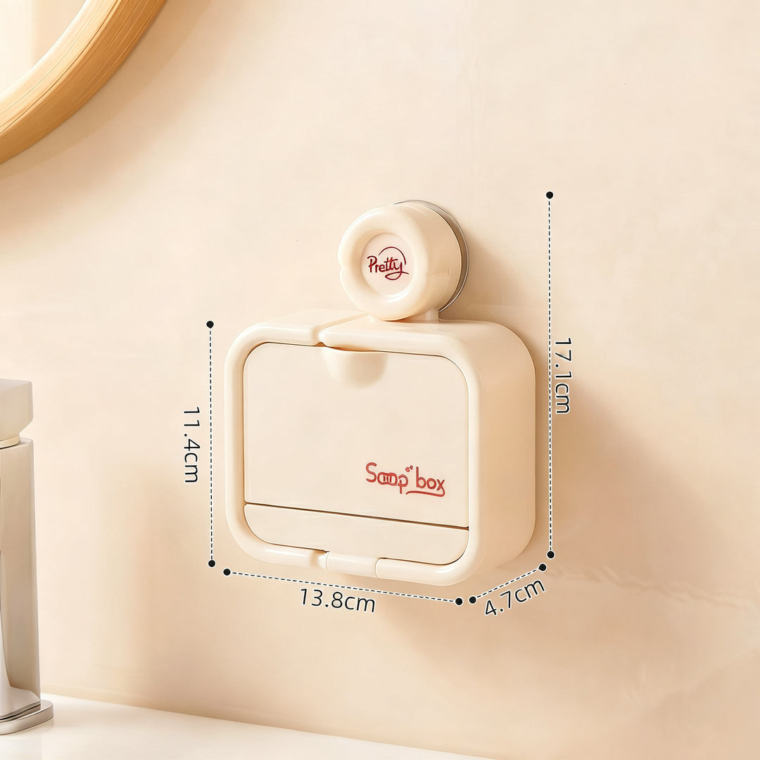 Wall-mounted soap dish with suction cup