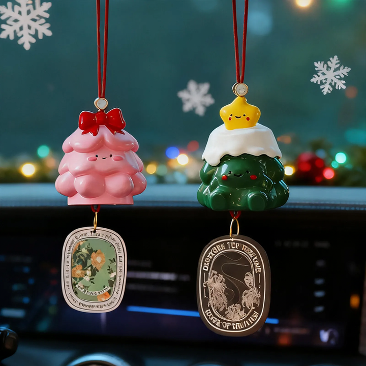 Christmas tree car scent hanger with fragrance pads