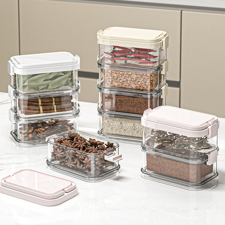 Spice container with lid, stackable, 301–500 ml