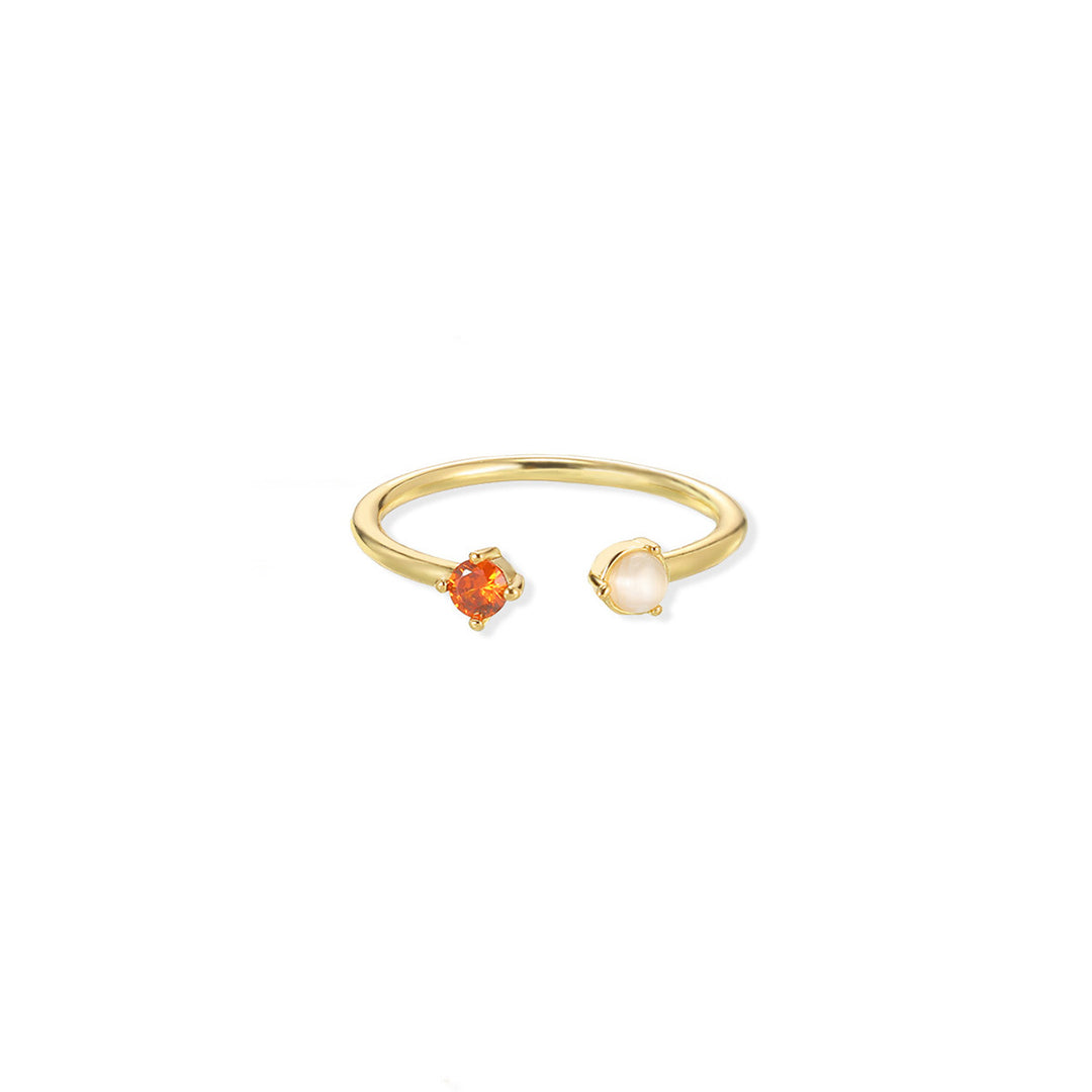 Birthstone ring, adjustable