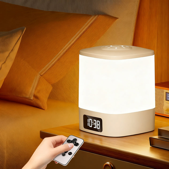 Nightstand lamp with clock and touch control