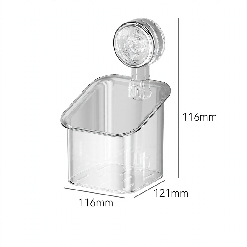 Wall-mounted storage box with suction cup