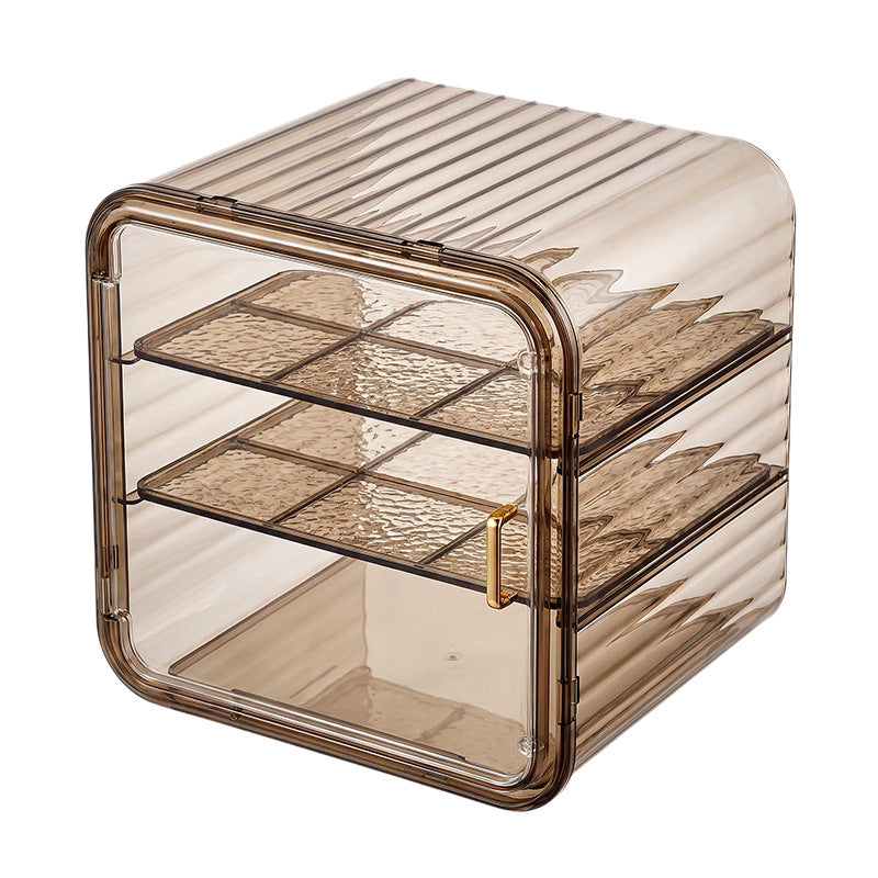 Plastic glass cabinet with doors, 2–4 tiers