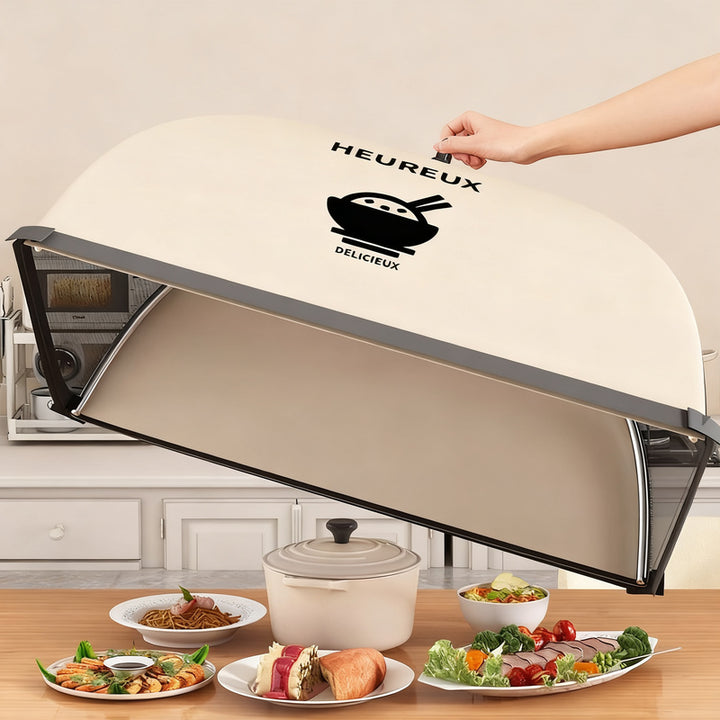 Foldable food cover made of mesh fabric