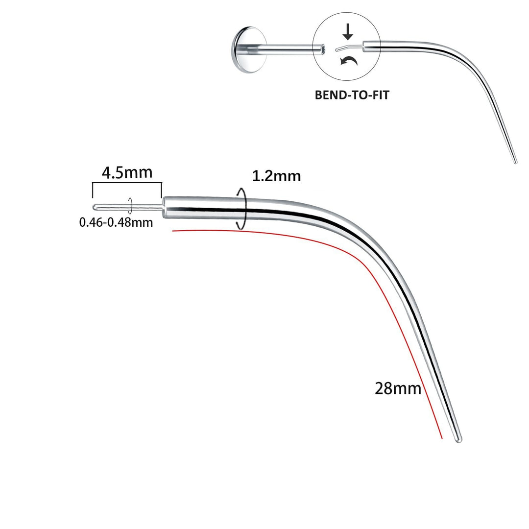 Titan-Piercing rod, flat base, internal thread