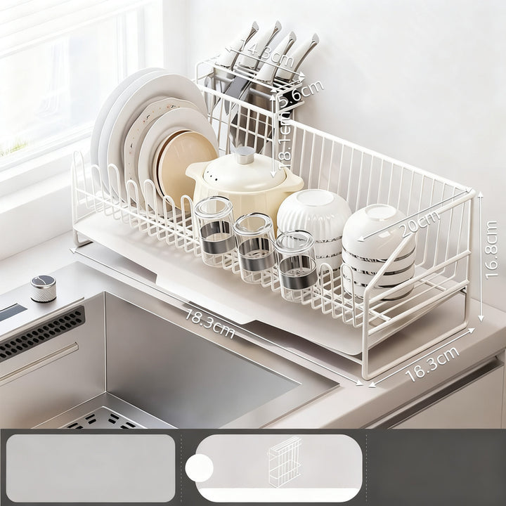 Stainless steel drying rack for dishes and cutlery