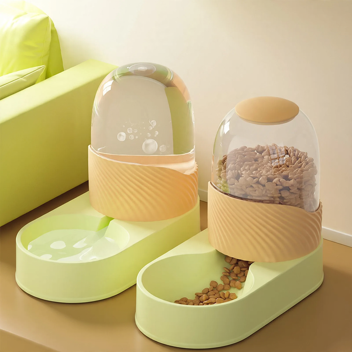 Automatic feeding and drinking system for pets