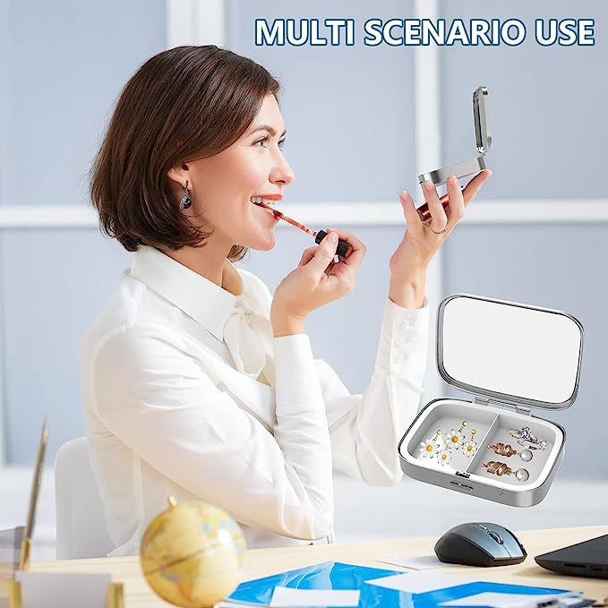 Pill organizer with compartments, portable