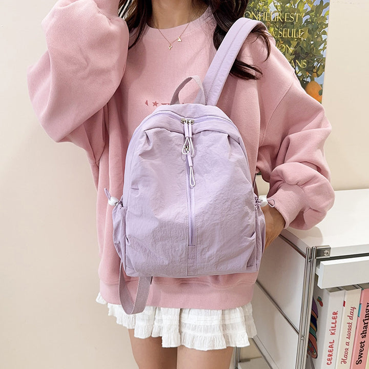 Nylon backpack, school style, for women