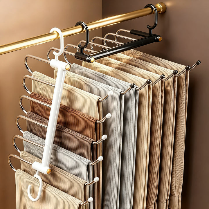 Foldable stainless steel trouser hangers