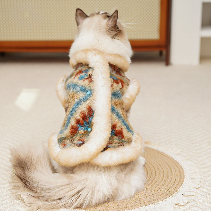 Dog jacket with fleece lining, two-layered
