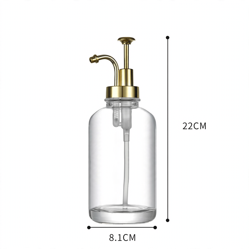 Glass soap and lotion dispenser, 500 ml