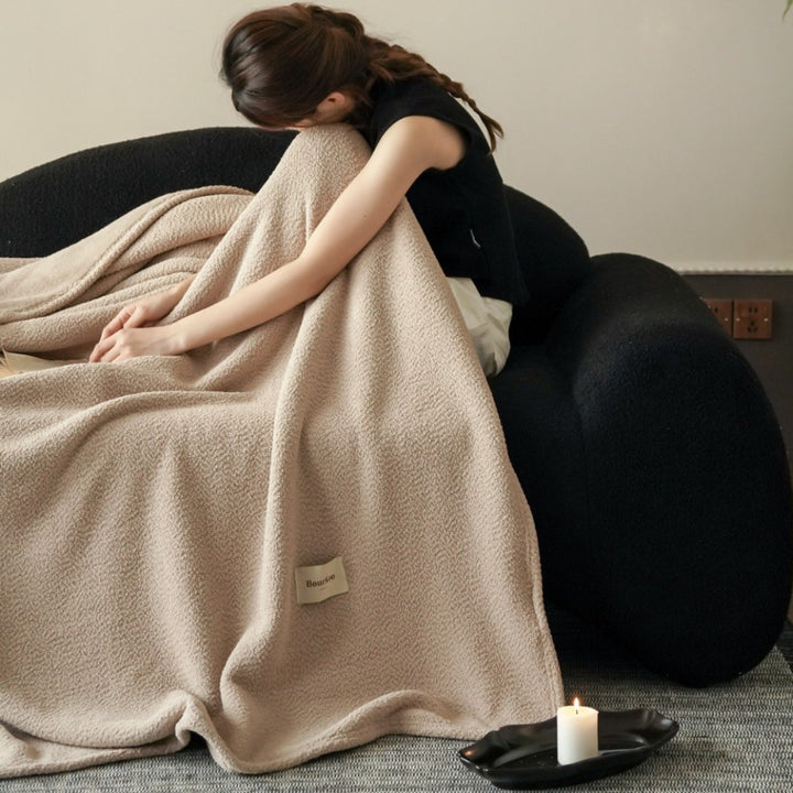 Double-sided fleece blanket, solid color, 120–200 cm
