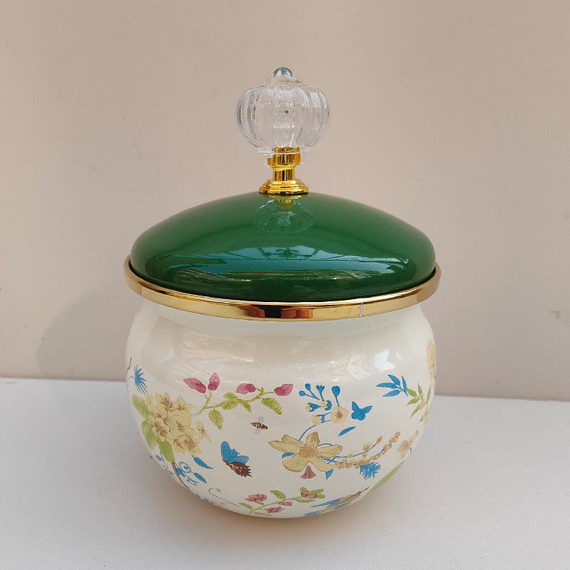 Enamelled spice box with lid, 301–500 ml