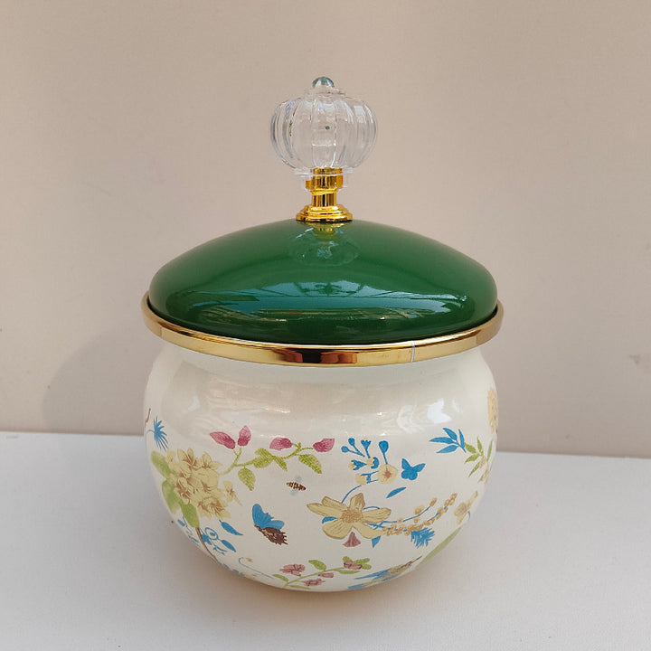 Enamelled spice box with lid, 301–500 ml