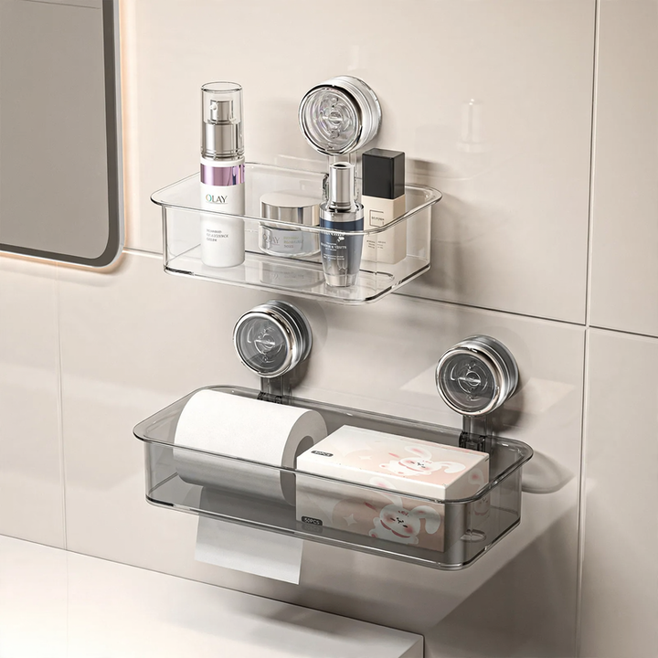 Suction Cup Paper Towel Holder, Plastic, Model YM.6937-29414