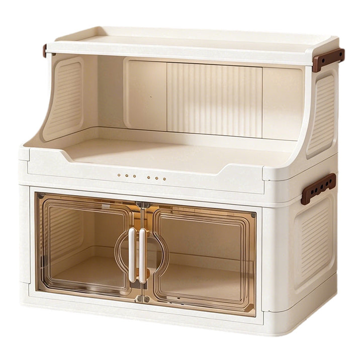 Foldable storage cabinet with three levels