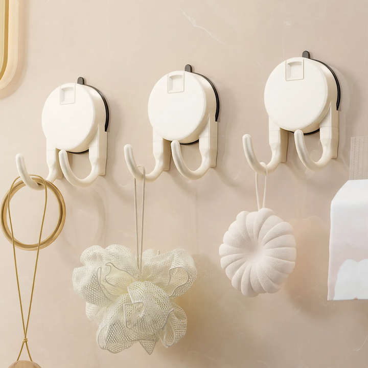 Suction cup hooks, set of 4, plastic