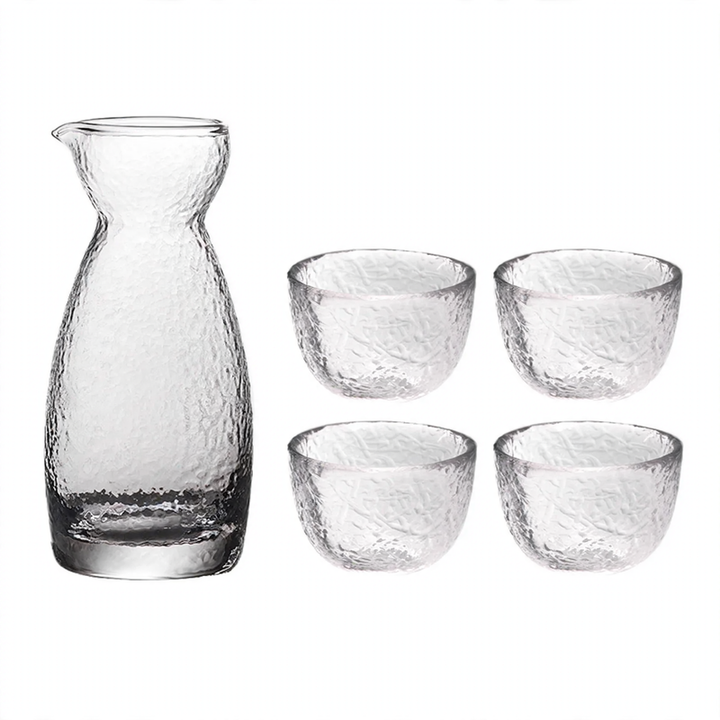 Glass tumblers, approx. 200 ml, with wave pattern