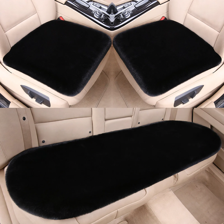 Plush car seat cushion, winter version
