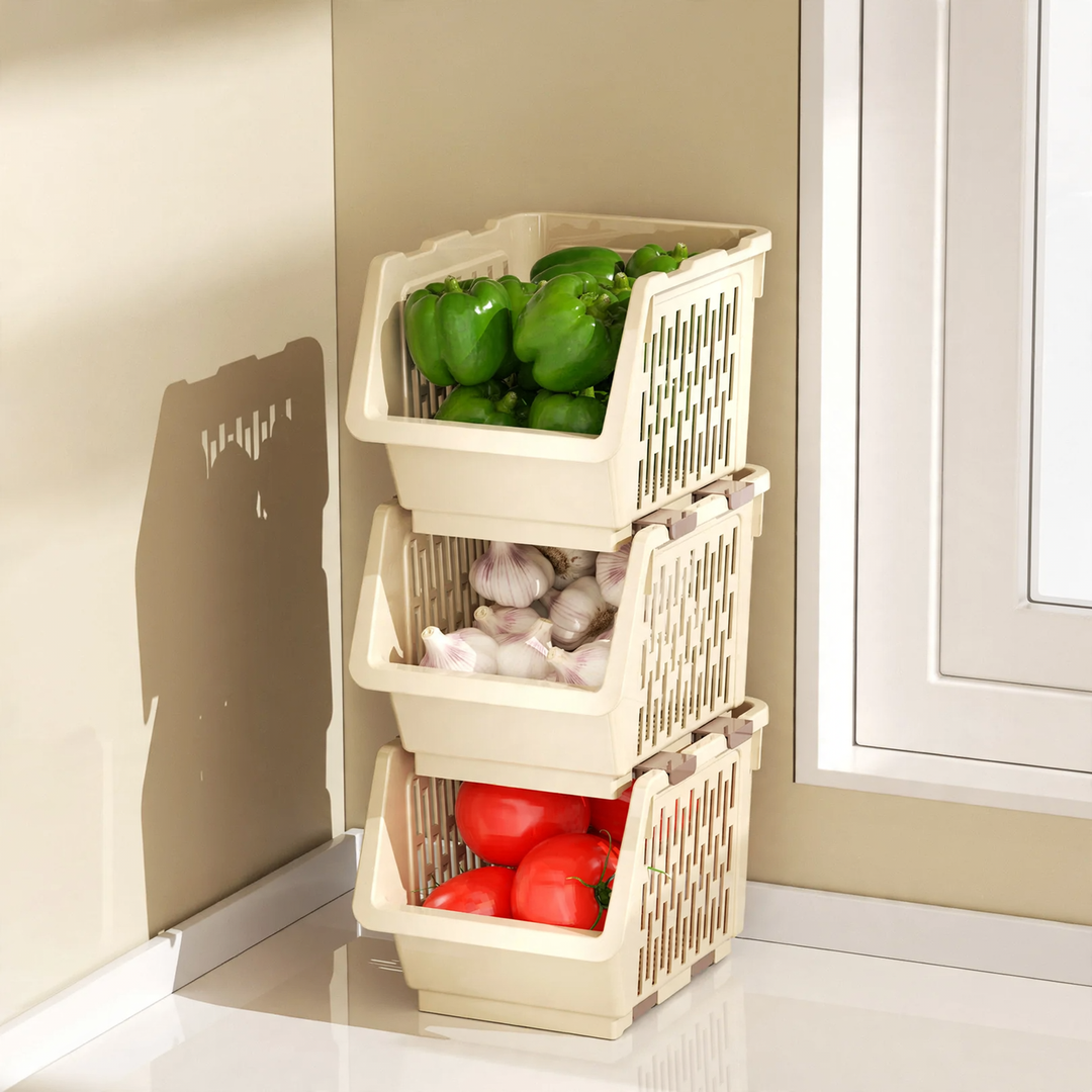 Stackable storage box made of PET, model 26YM.7465