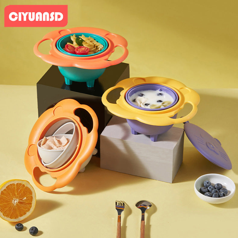 Rotating children's bowl, 19 cm, PP, non-slip