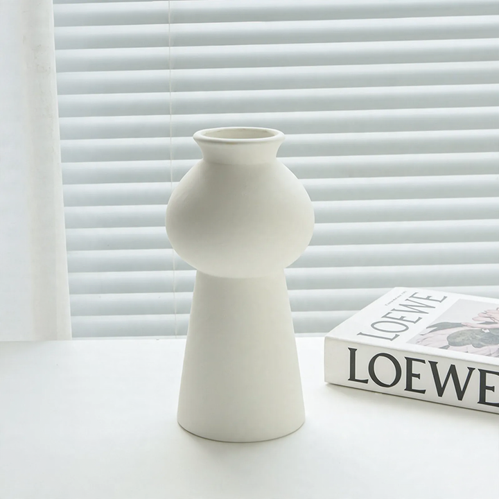 Ceramic Flower Vase, White, Nordic Style
