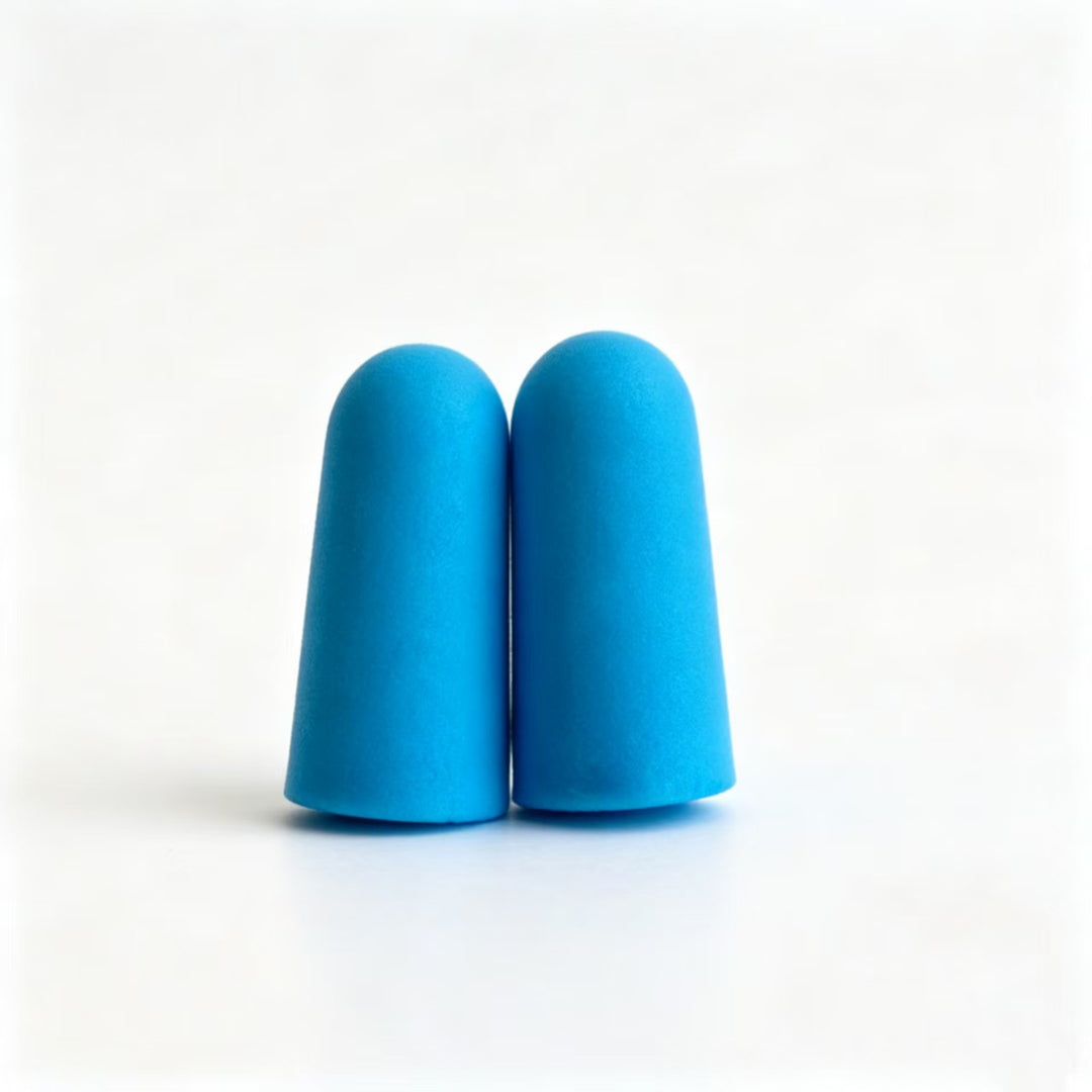 Foam ear plugs, spherical shape, 25×12 mm