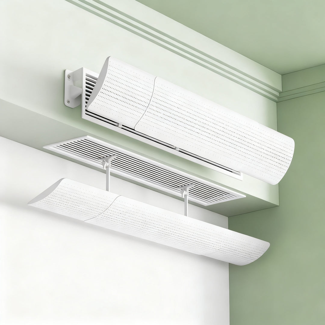 Air conditioning wind deflector for ceiling cassette