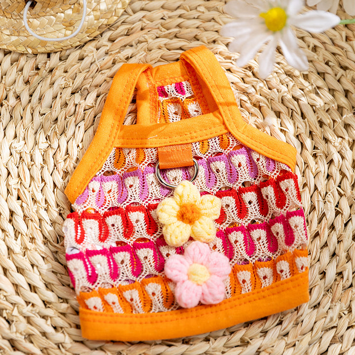 Pet carrier dress with floral pattern, summer