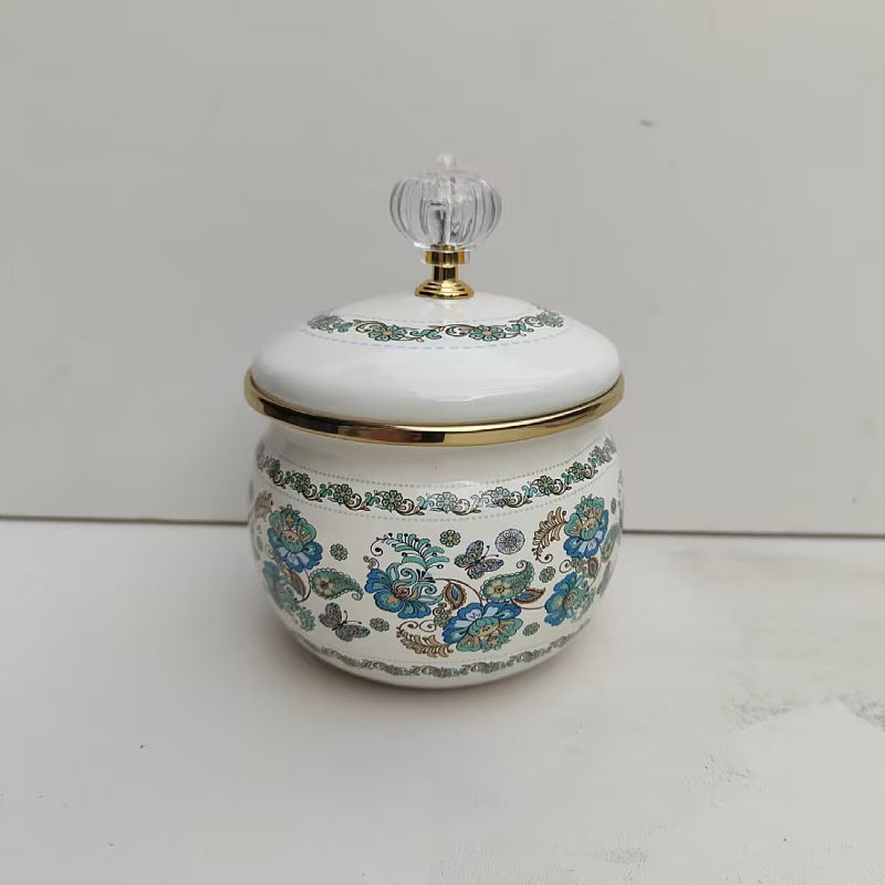 Enamelled spice box with lid, 301–500 ml