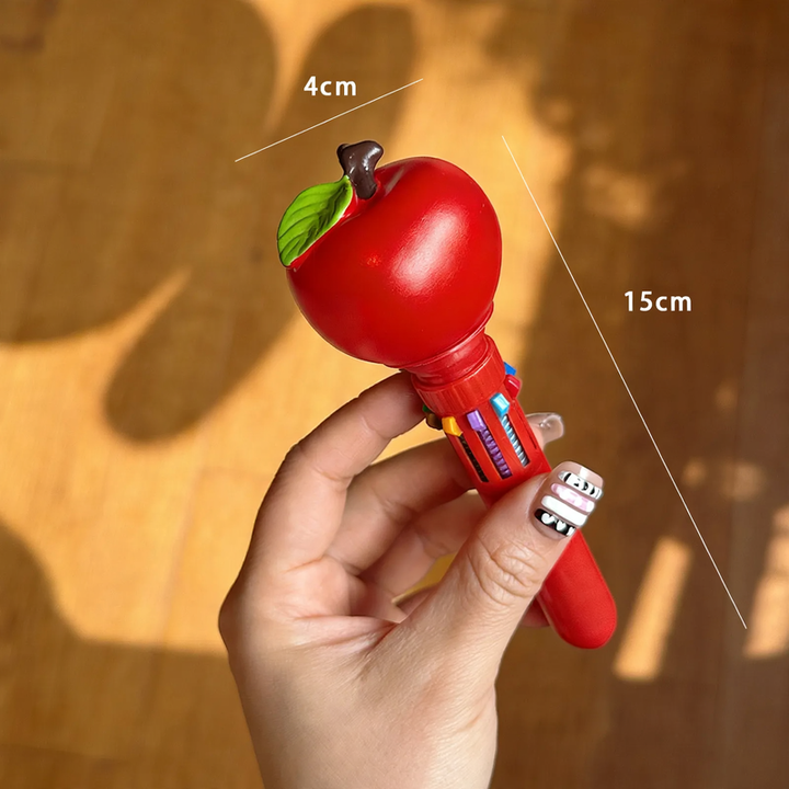 Multicolored ballpoint pen with food motifs