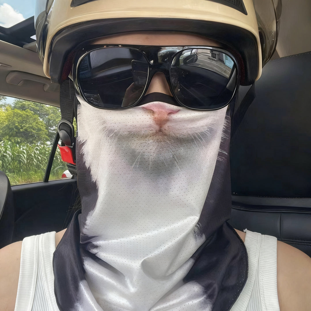 Bicycle sun protection mask with animal motif