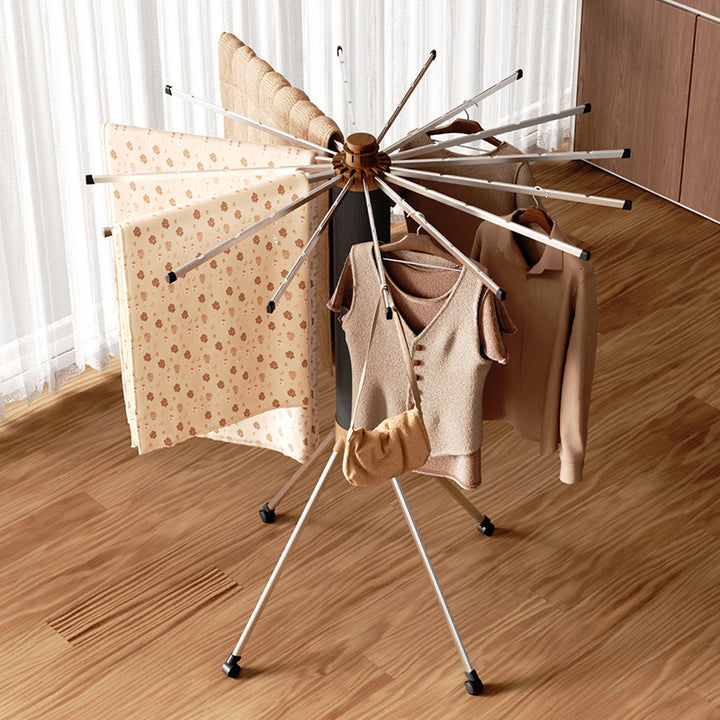 Sturdy clothes rack, foldable, wood look