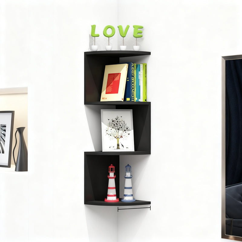 Corner shelf triangular, artificial wood, various sizes
