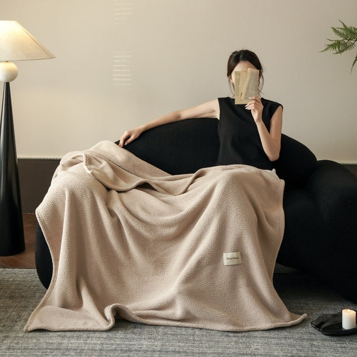 Double-sided fleece blanket, solid color, 120–200 cm