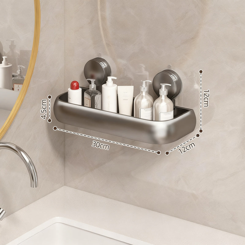 Bathroom shelf with suction cup, height adjustable
