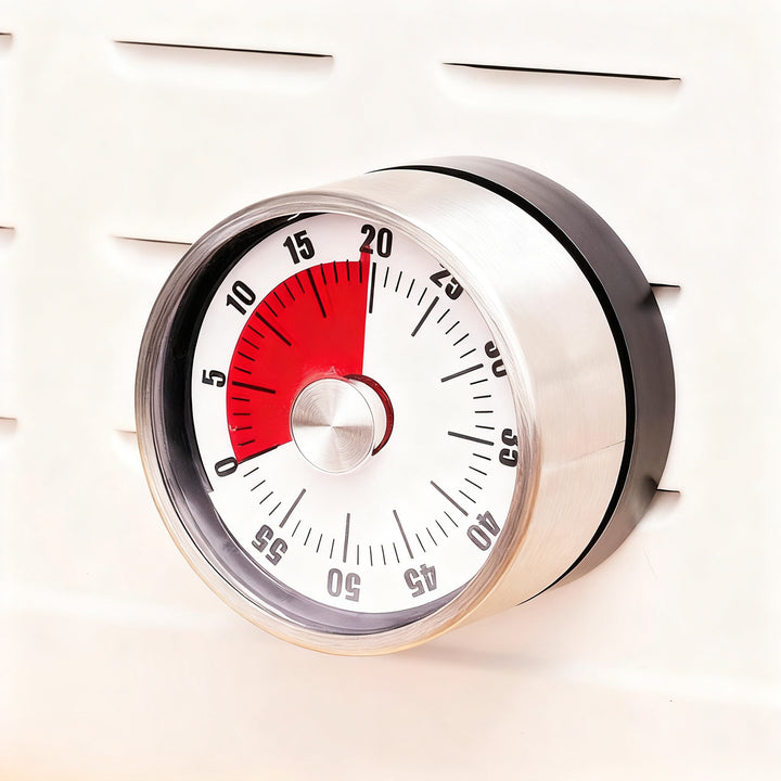 Mechanical kitchen timer with magnet holder