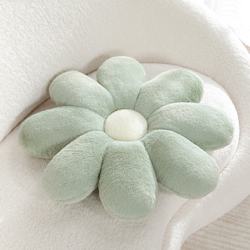 Flower pillow made of rabbit fur, Nordic