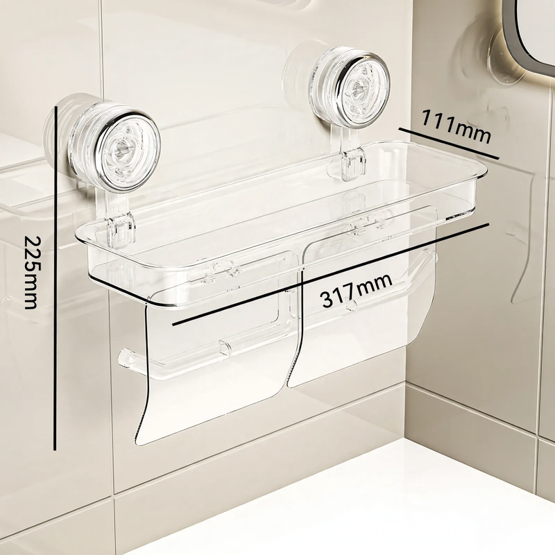 Bathroom paper holder with suction cup, plastic, YM.6992