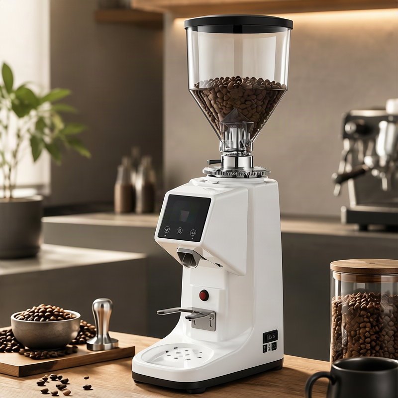 Electric coffee grinder with touchscreen, model NB-022