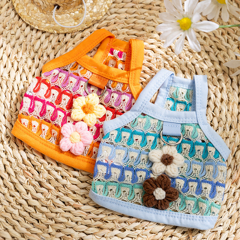 Pet carrier dress with floral pattern, summer