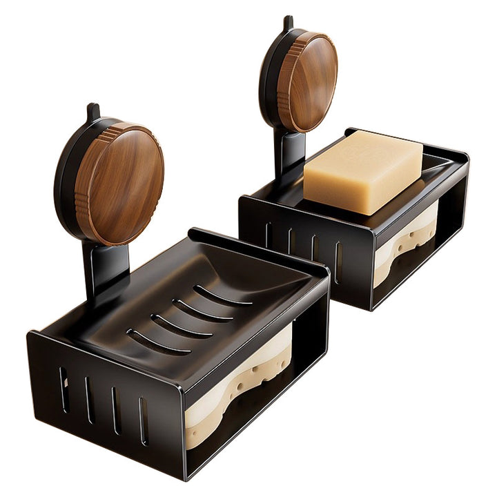 Double-layer soap dish with suction cup