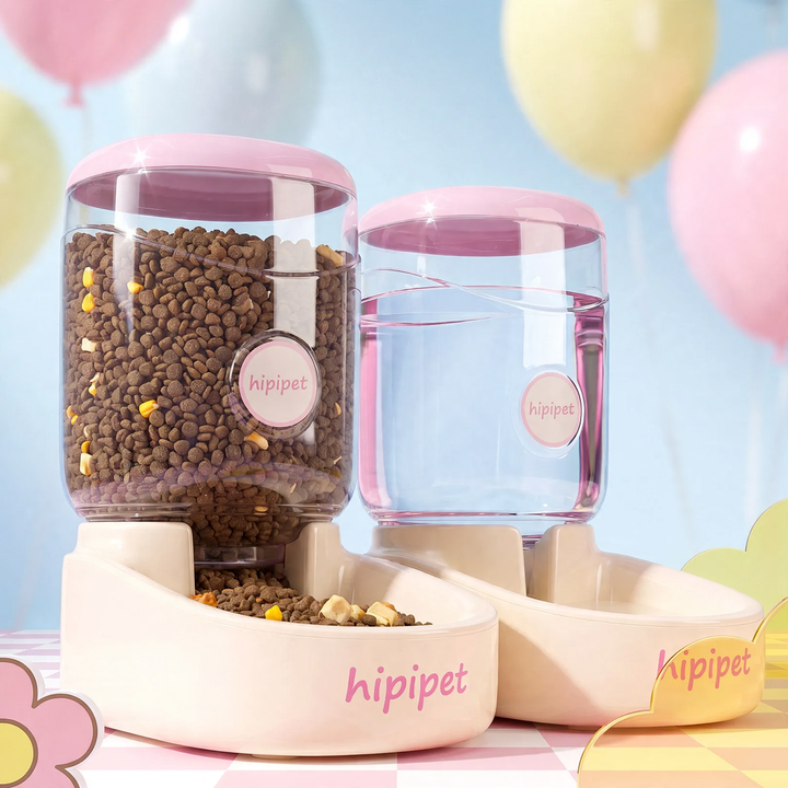 Automatic feeder and water dispenser for pets
