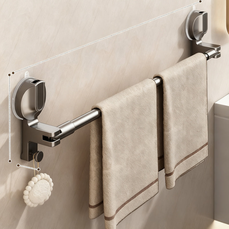 Towel holder with suction cup, extendable