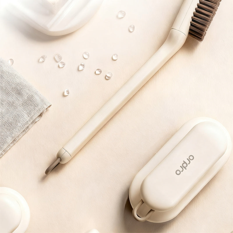 Shoe and laundry brush with soft bristles