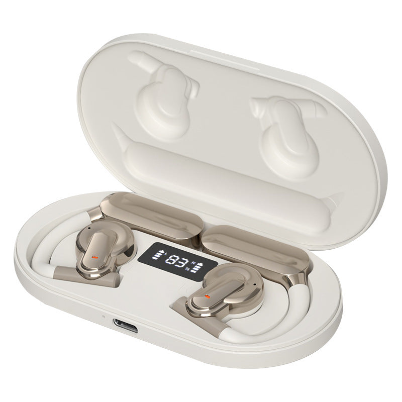 Bone conduction stereo headphones with ear hooks