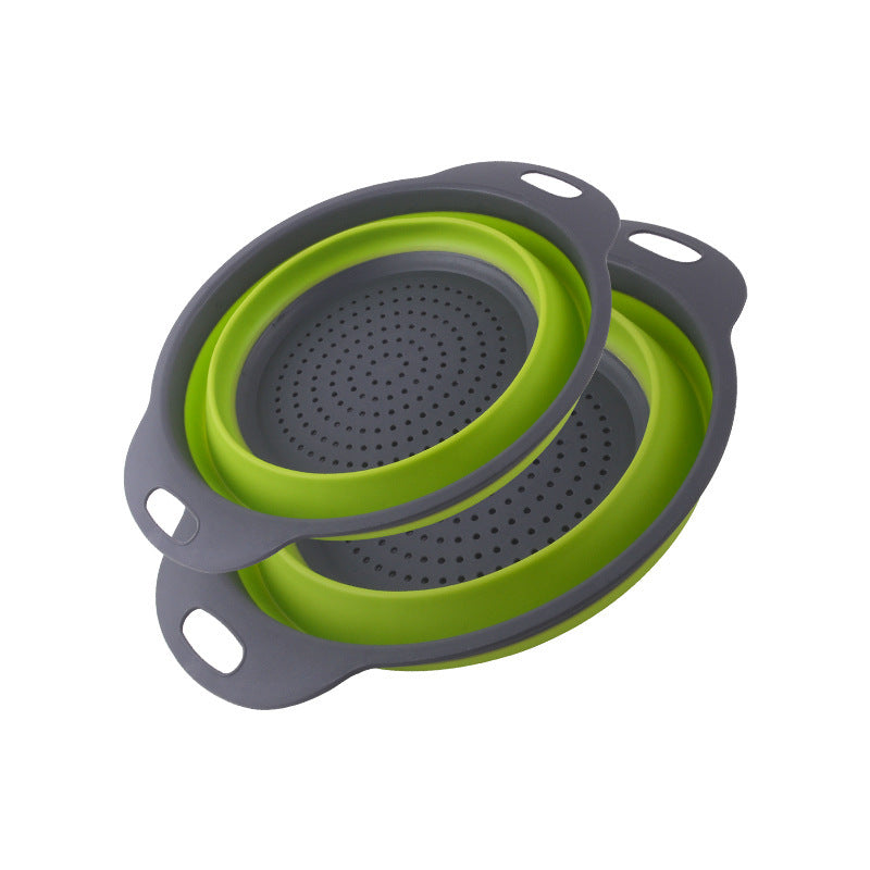 Folding vegetable bowl with strainer