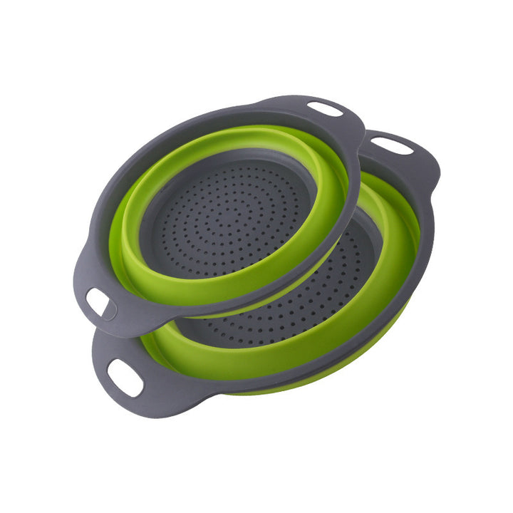 Folding vegetable bowl with strainer